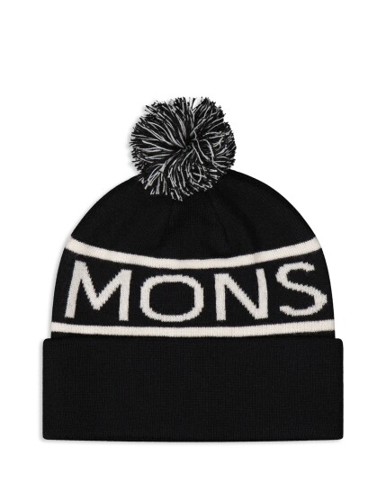 Mons Royale McCloud Pom Pom Merino Beanie Black/White