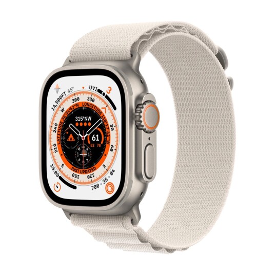 APPLE WATCH ULTRA GPS + CELLULAR, 49 MM URKASSE AV TITAN MED STJERNESKINN ALPINE LOOP - SMALL