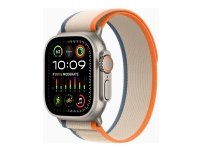 Apple Watch Ultra 2 - 49 mm - titan - smartklokke med Trail Loop - nylonvev - orange/beige - båndbredde: M/L - 64 GB - Wi-Fi, LTE, UWB, Bluetooth - 4G - 61.4 g