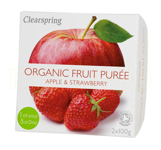 Clearspring Fruktpuré Eple & Jordbær 200gram