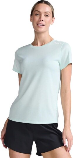 2XU Women's Aero Tee L, Glacier/White Reflective