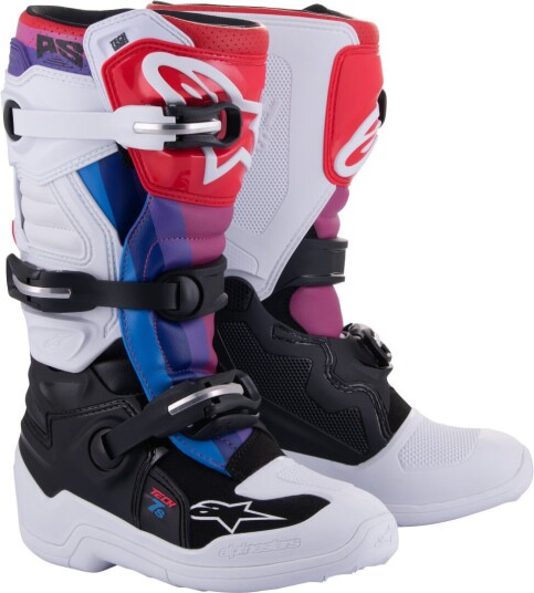 Alpinestars Tech 7S Ungdom Motocross Støvler 42 Svart Hvit Rød