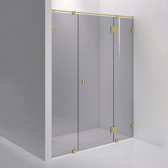 INR Iconic Nordic Rooms Dusjnisje ARC 7 Måltilpasset Brushed Brass / Grått Glass