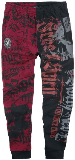 Rock Rebel by EMP Treningsbukse - Joggebukser med Print - S til XXL - Herrer - svart-rød