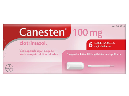 Canesten Vagitorier 100mg med applikator, 6 stk.