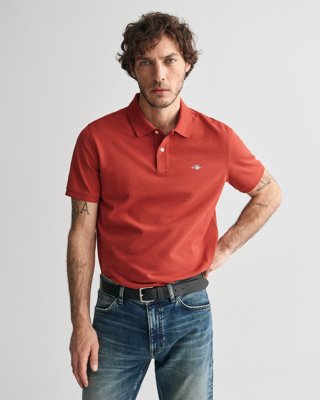 Klassisk piquéskjorte i regular fit IRON RED 4XL