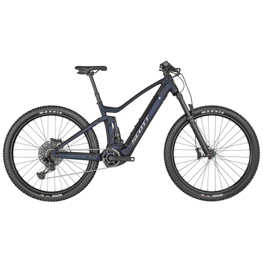 Scott Strike eRide 930 140/140 CX 625wh 23, fulldempet elsykkel, terrengsykkel, unisex M Deep Sparkle Blue