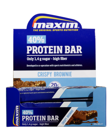 Maxim 40% Protein Bar Crispy Brownie 18x50g