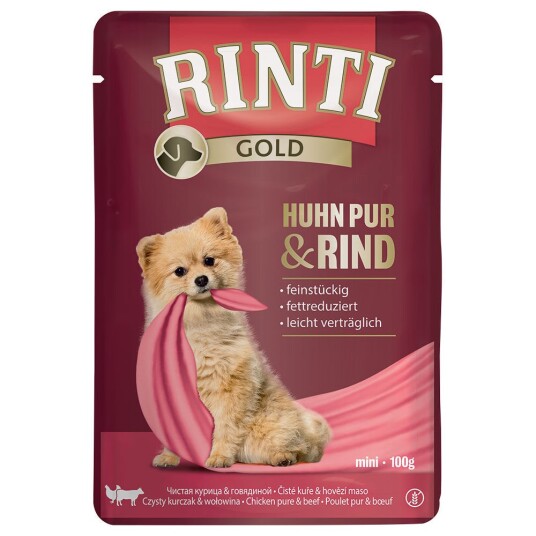 RINTI Gold 10 x 100 g - Kylling Pure og storfekjøtt