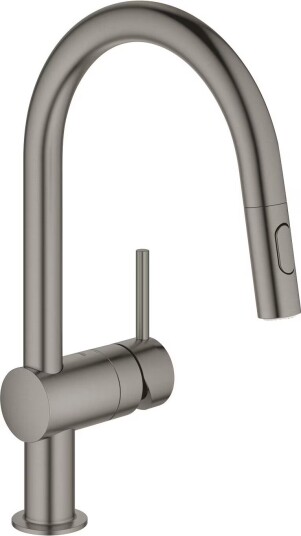 Grohe Minta blandebatteri med C-kran og hånddusj (hard graphite)