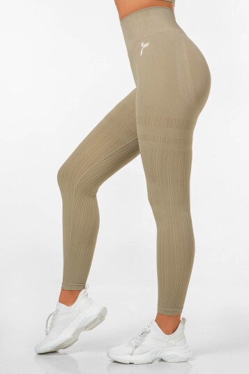 FAMME - Khaki Pure Leggings - XS