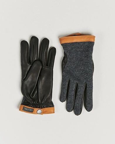 Hestra Deerskin Wool Tricot Glove Grey/Black