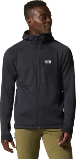 Mountain Hardwear Men's Polartec Power Grid Full Zip Hoody S , Black