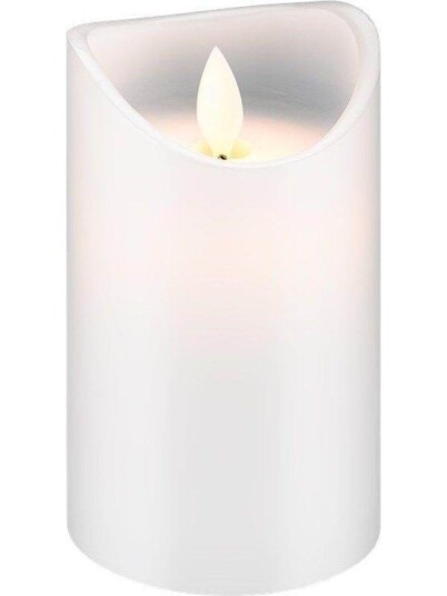 Pro LED white real wax candle 7.5 x 12.5 cm