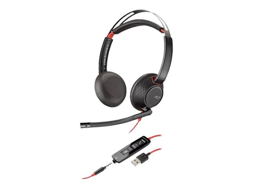 Poly 5220 Blackwire Usb Hodesett 3,5 Mm Jakk, Usb-a Stereo Svart