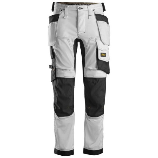 Snickers Workwear Allroundwork Stretch Arbeidsbukse Med Hylsterlommer 6241 Hvit Str. 56