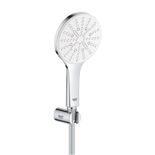 Grohe Rainshower SmartActive 130 Med holder/slange, Månehvit/krom