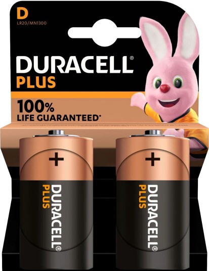 Duracell Plus Power D batteripakke (2-pakk)