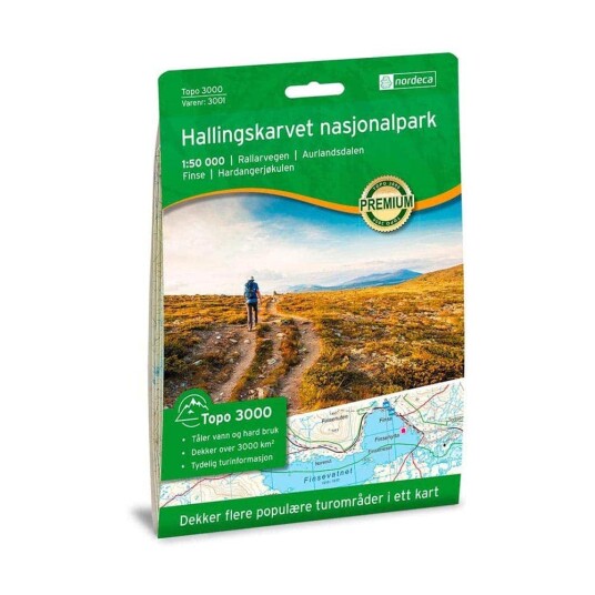 Topo 3000 Hallingskarvet Nasjonalpark turkart 1:50000