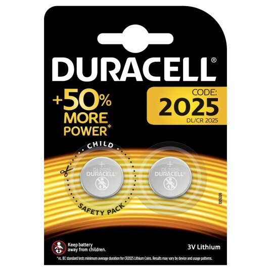 Duracell batteri CR2025 (2 stk)