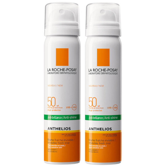 La Roche-Posay Anthelios Anti-Shine Sun Protection Invisible SPF50+ Face Mist 75ml Duo