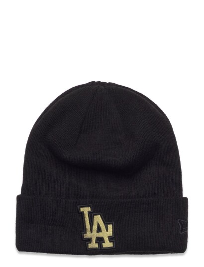 New Era Metallic Badge Beanie Losdod Black New Era BLKMTG ONE SIZE