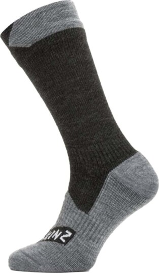 Sealskinz Raynham Waterproof All Weather Mid Length Sock M Black/Dark Grey Marl