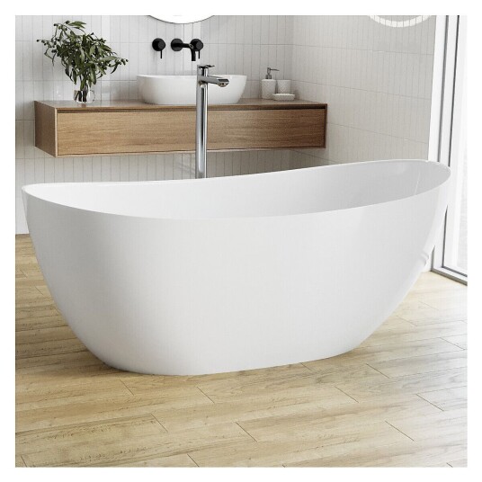 Bathlife Fri 158  Frittstående badekar 1580x770 mm, Støpemarmor, Hvit