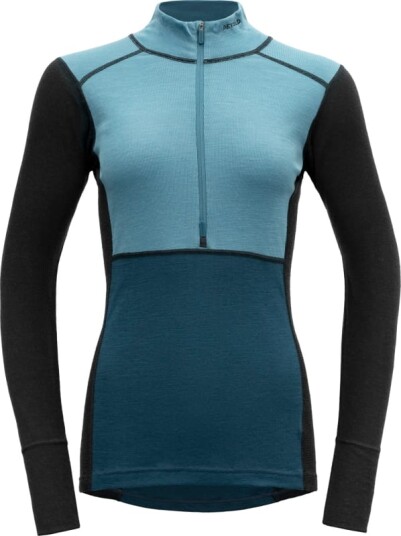 Devold Women's Lauparen Merino 190 Zip Neck XL, Moon/Ink/Flood