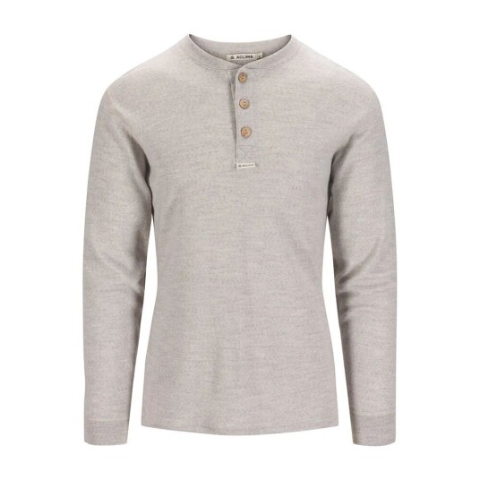 Aclima WarmWool Granddad-shirt (M) herre, beige - Str. L