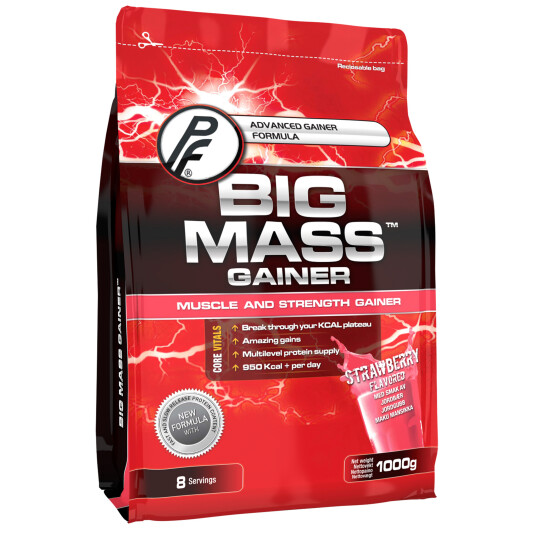 Proteinfabrikken Big Mass Gainer 1kg  1000g STRAWBERRY