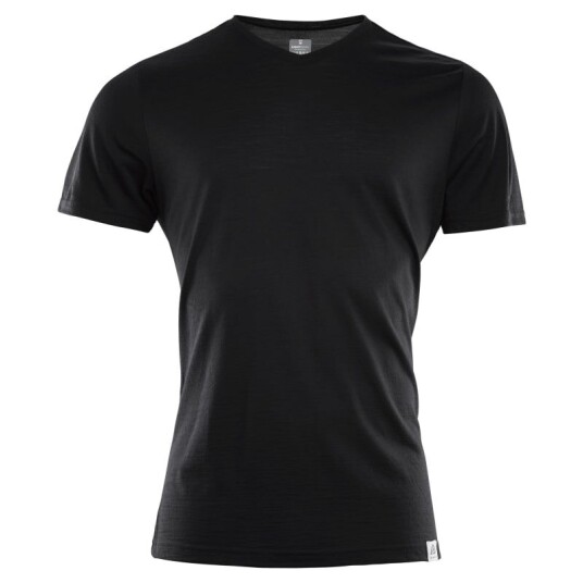 Aclima LightWool T-Shirt V-Neck Men L , Jet Black