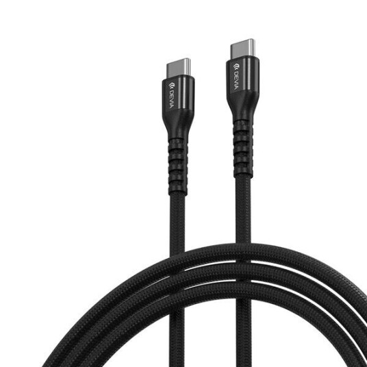 Devia Gracious USB-C-kabel USB-C - USB-C 3A 1,5 m - Svart