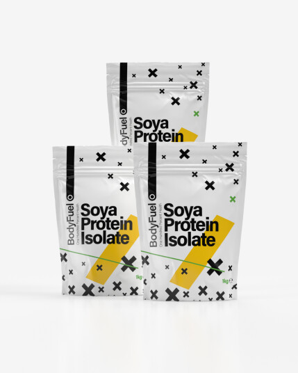 BodyFuel Soy Protein Isolat Sjokoladesmak 3x1kg - TREPAKNING!