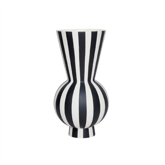 OYOY Living Toppu Vase Round Black/White L301173