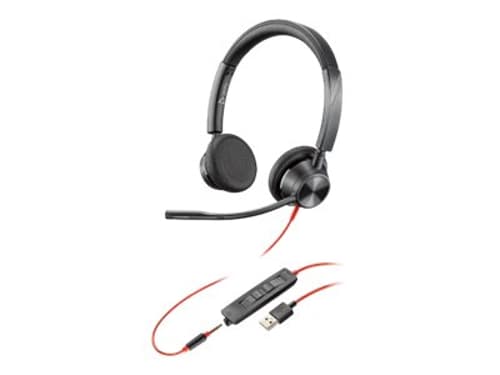 Poly Blackwire 3325 Hodesett 3,5 Mm Jakk, Usb-a Stereo Svart