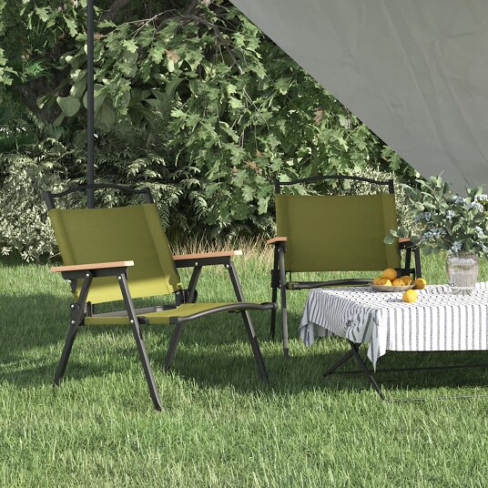 vidaXL Campingstoler 2 stk grønn 54x43x59 cm oxfordstoff