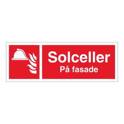 Jo Safety Solceller på fasade skilt Solcelle brannskilt Flere varianter 6305055