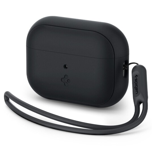 Spigen Apple Airpods Pro (2. gen.) Spigen Silicone Fit Deksel m. Stropp Svart