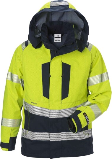 Fristads Jacka Gore-Tex Flamestat 4095 Gxe, Klass 3 Varsel Gul/marinblå Xs