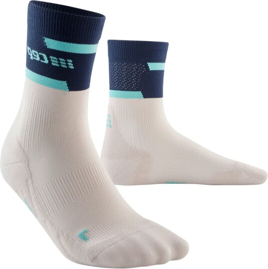 CEP Men's Run Compression Mid Cut Socks 4.0 Blue/Off White 42-45