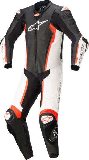 Alpinestars Missile V2 ett stykke motorsykkel skinn dress 48 Svart Hvit Rød