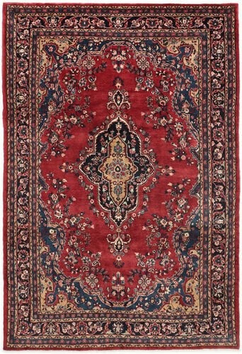 Håndknyttet. Opphav: Persia / Iran 209X315 Hamadan Shahrbaf Håndknyttet Teppe Rød/Mørk Rosa Persia/Iran