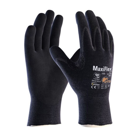 ATG MaxiFlex Black Cut Kevlar 3D hansker, 12 par ,SBG-34-1743 10