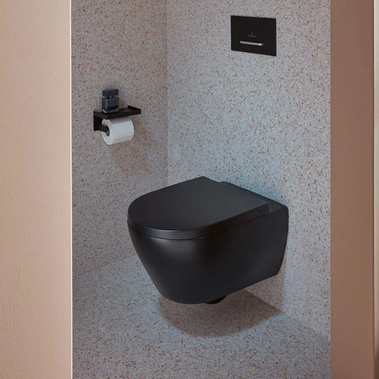 VILLEROY & BOCH SUBWAY 2.0 VEGGSKÅL M/ÅPEN SPYLEKANT EBONY CERAMIC PLUS