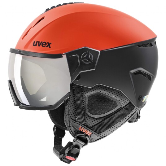 Uvex Instinct Visor, Skihjelm med Visir, Fierce Red/Black Matt 53-56cm