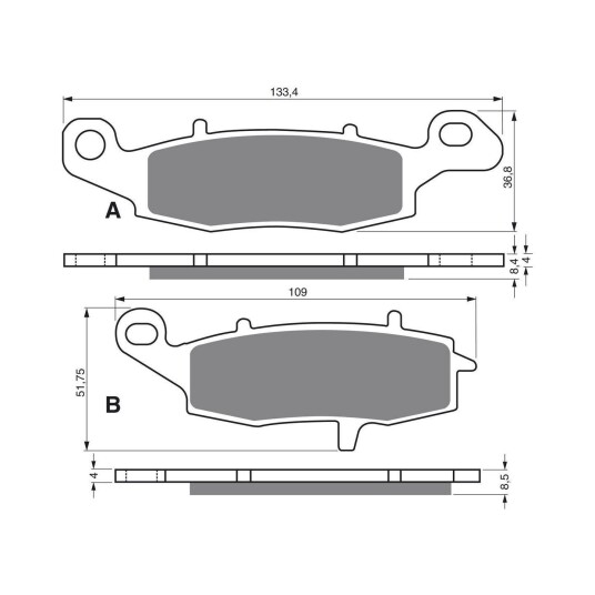 Goldfren Bremseklosser - Kawa/Suzuki+ Klosser front