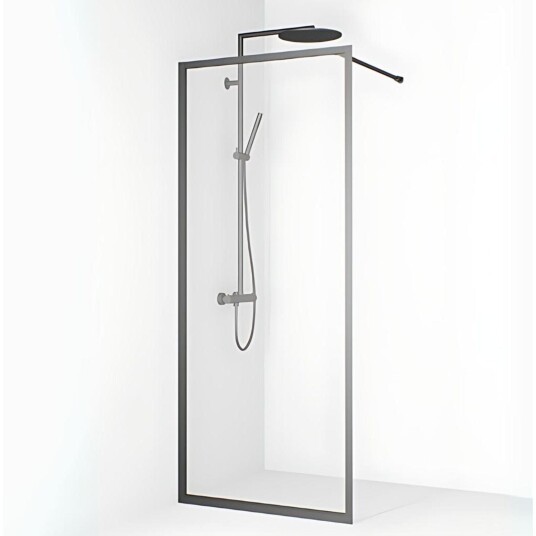 Macro Design Empire Dusj Skjermvegg Fast - med Gunmetal Profil / 85cm Klart Glass