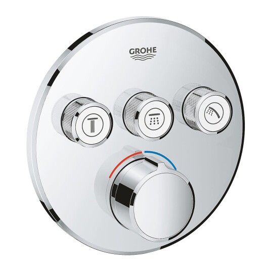 Grohe Grohtherm SmartControl termostat For innbygging, 3 uttak, Krom