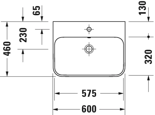 Duravit Happy D.2 Plus Servant 600x460 mm, u/bl. hull, Hvit/Antrasitt